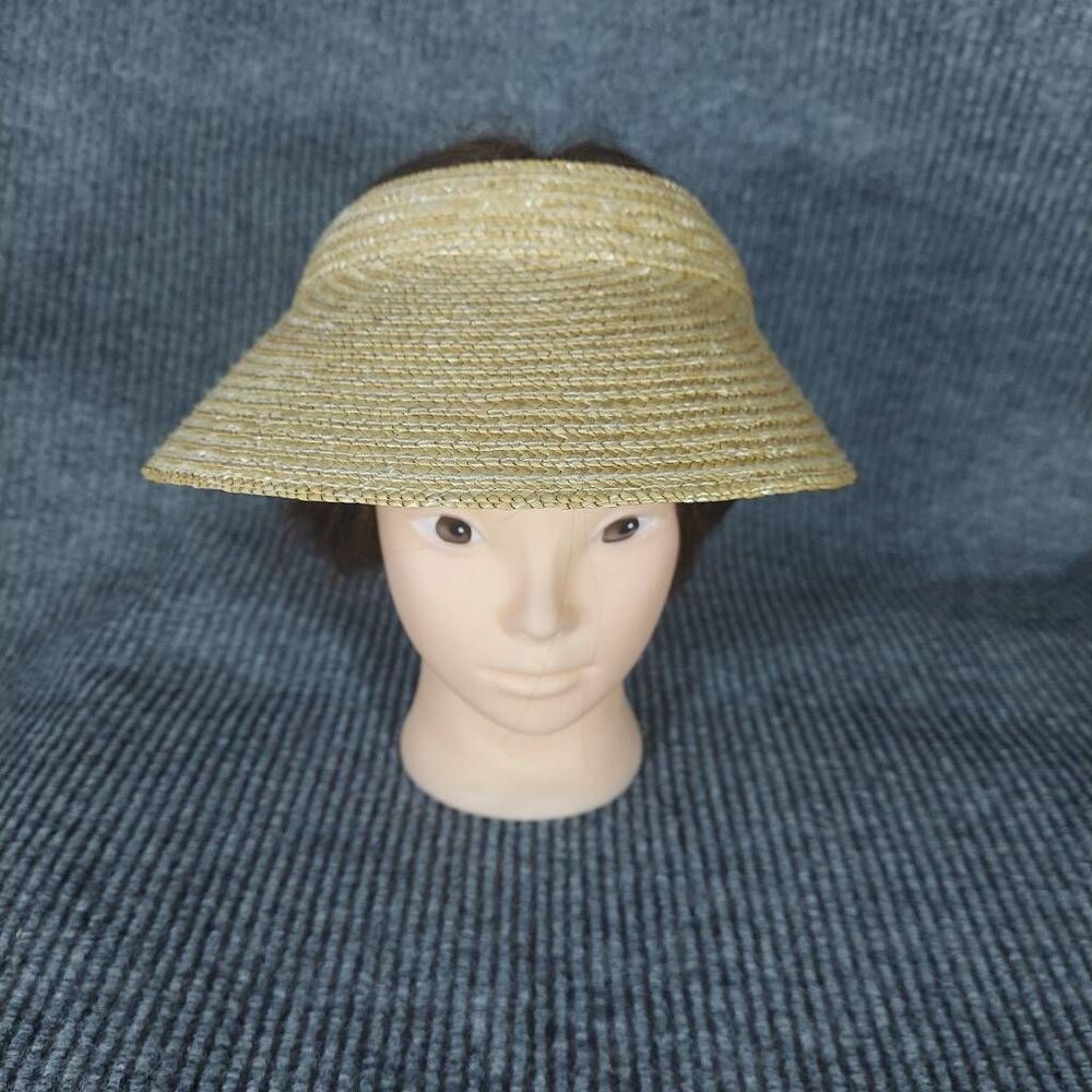 Scala Rattan Straw Visor Adjustable Wide Brim Sun… - image 1